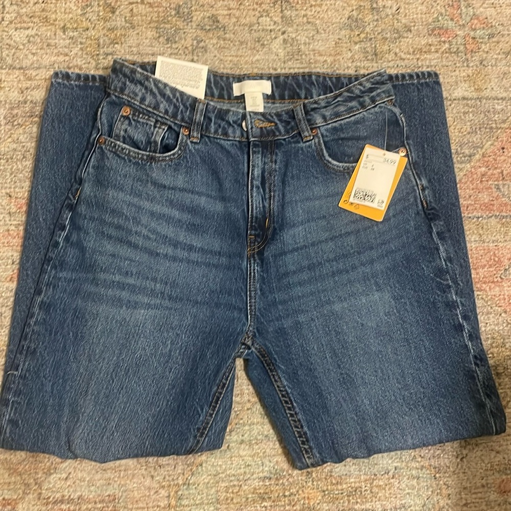 H&M Mom Jeans, Regular Waist, Size 6, New with Tags